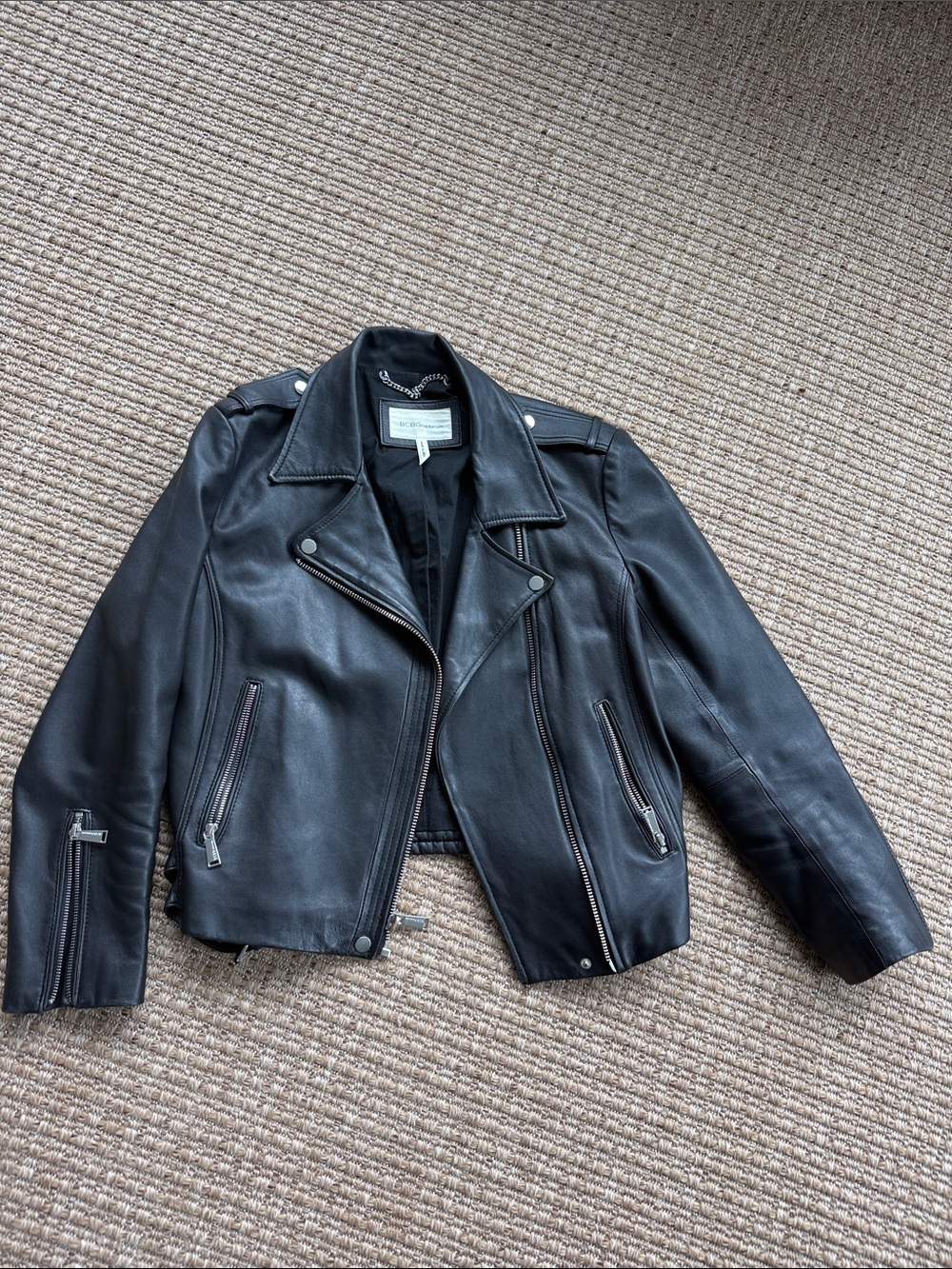 BCBGeneration Black Leather Biker Jacket